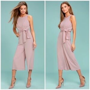 LULU’S On Track Mauve Midi Jumpsuit